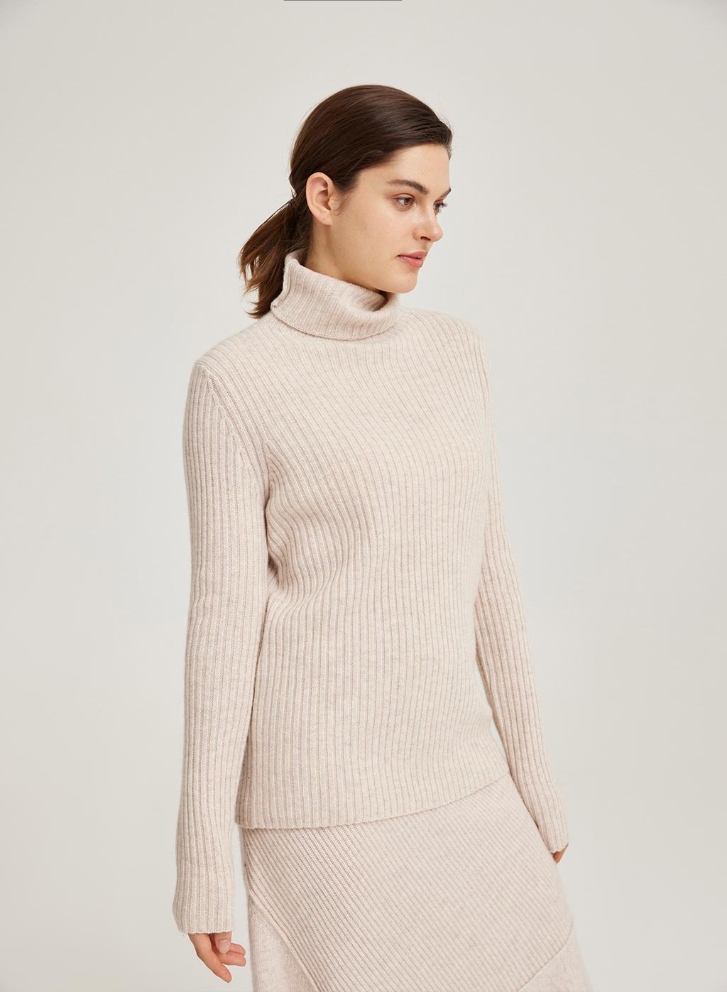 White Mock Neck Ribbed Sweater | Women's Wardrobe Essential | NAP