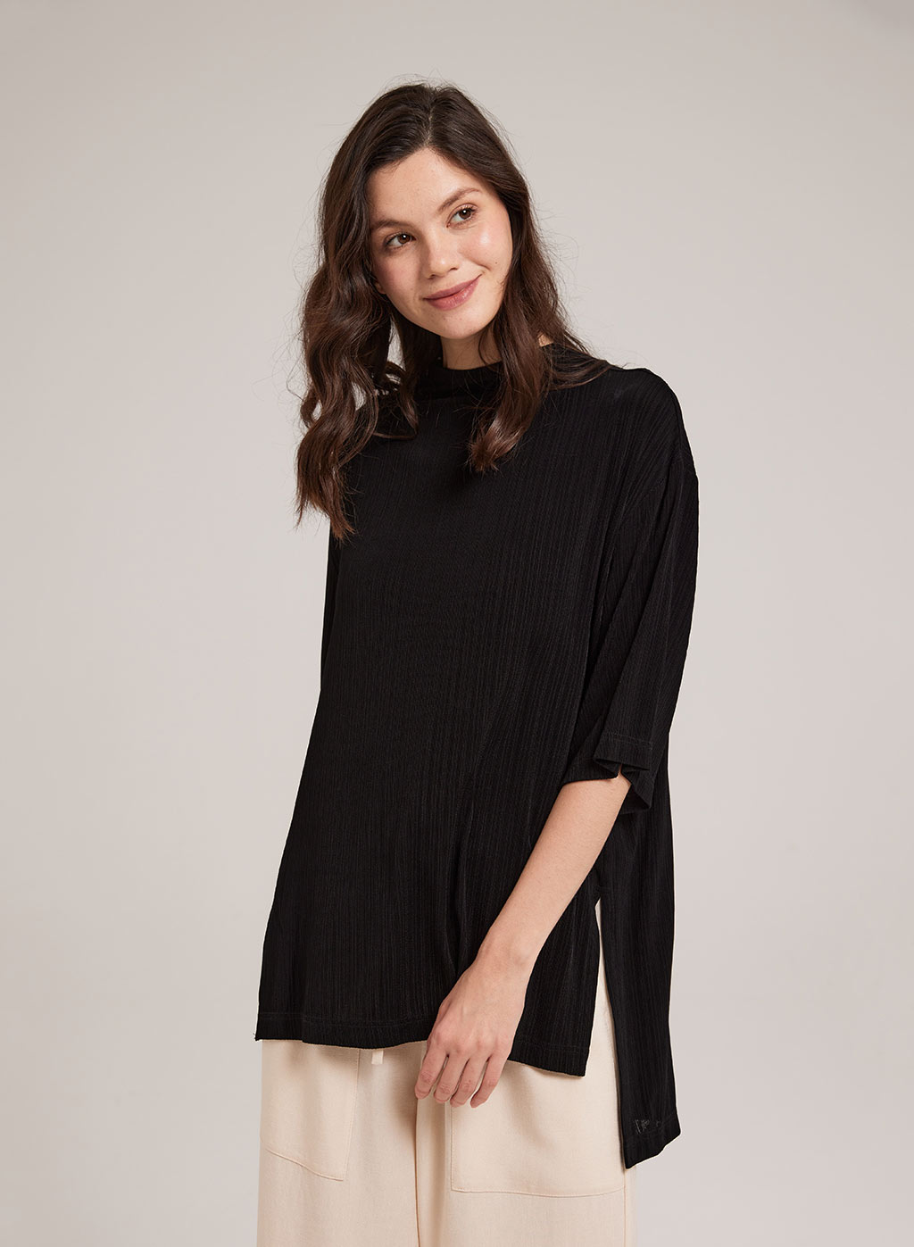 Half Sleeve Relaxed Knit Tee