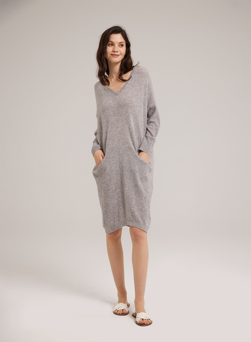 Wool Loose Knitted Midi Dress