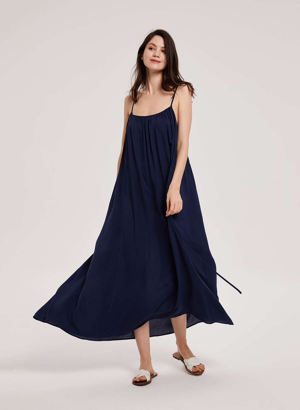 Nap Loungewear Relaxed Midi Dress In Blue | ModeSens
