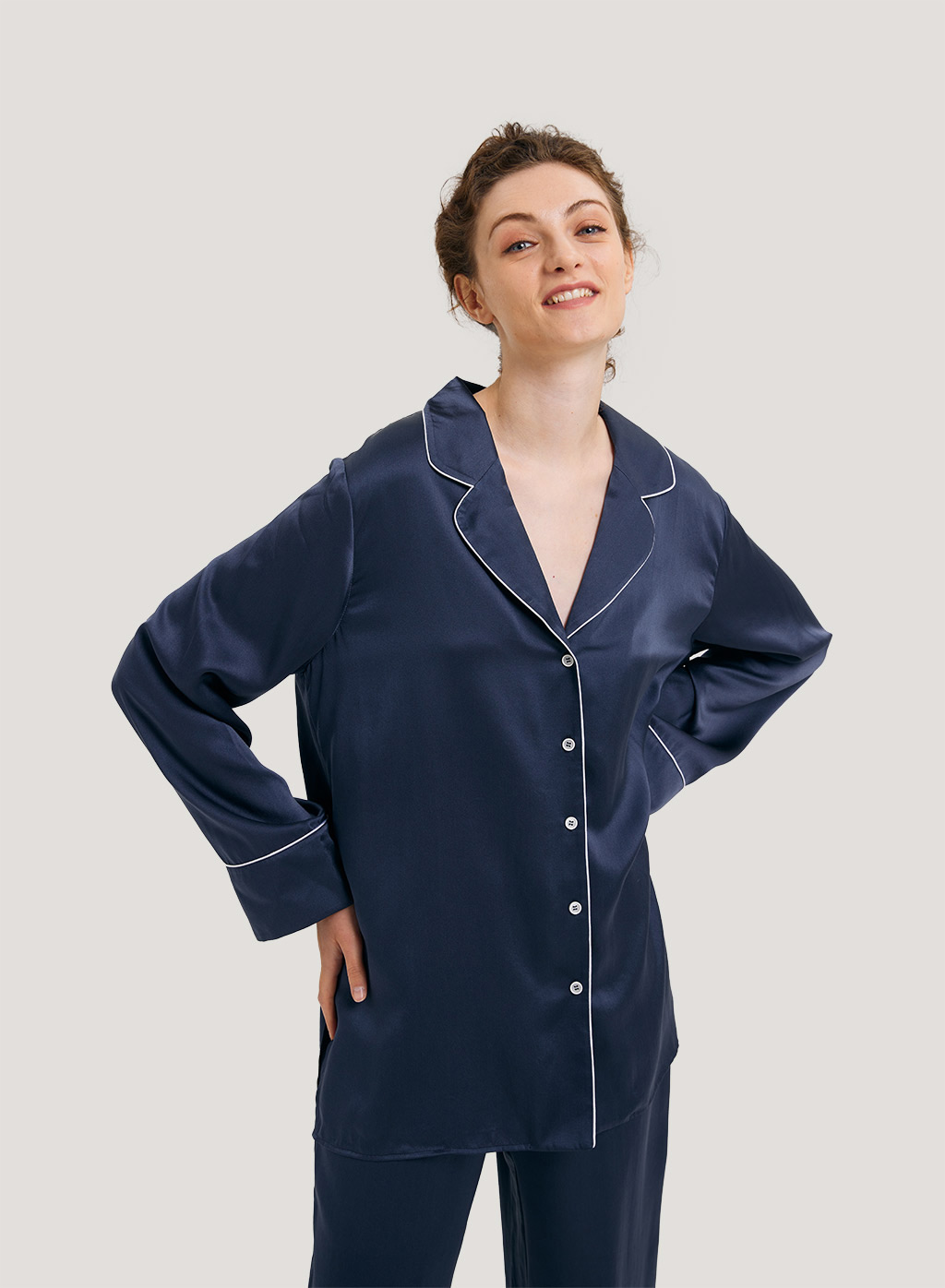 100% Silk Relaxed Pajama Shirt