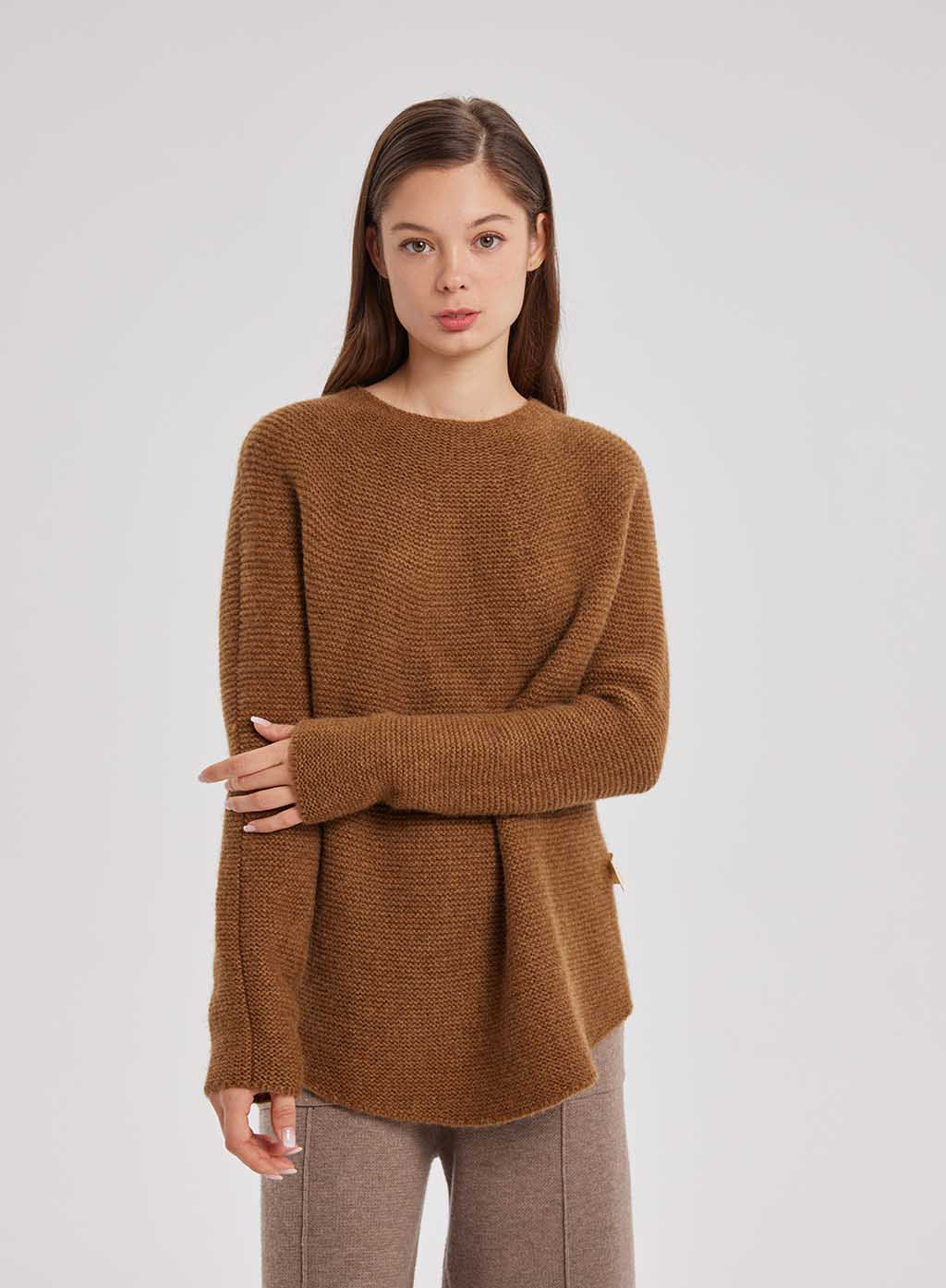 Brown Oversized Knitted Sweater