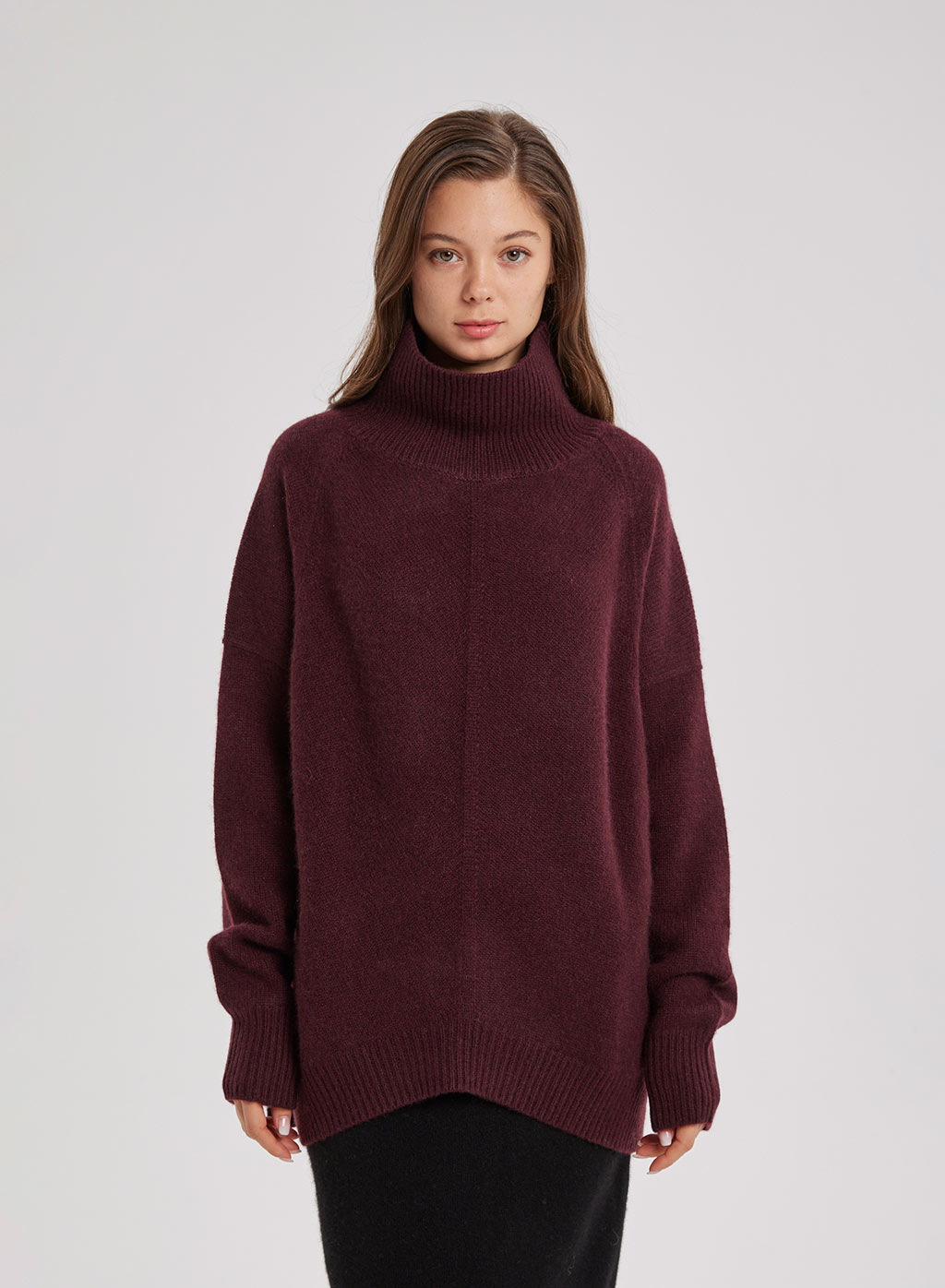 Oversized High Neck Knitted Sweater