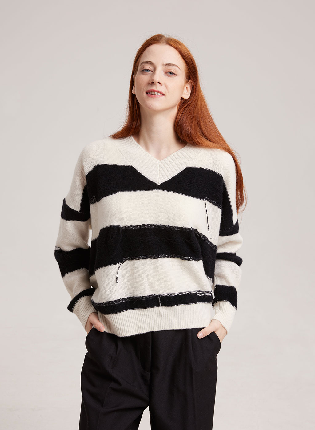 Loose Striped Cashmere Sweater