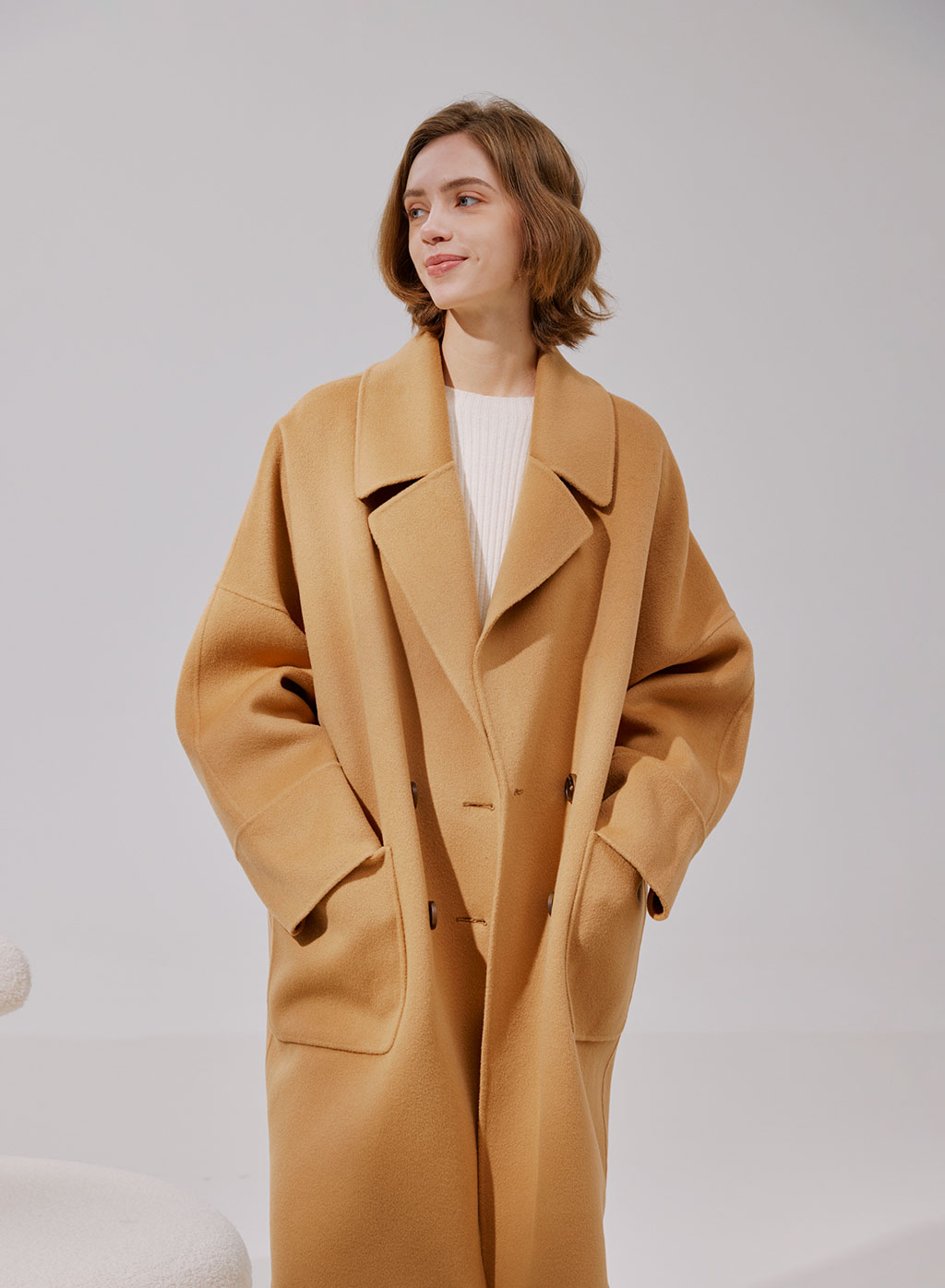 Double-Breasted Wool Overcoat