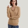100% Wool Collared Pullover Top